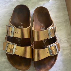 Birkenstock for J. Crew Arizona limited edition in gold